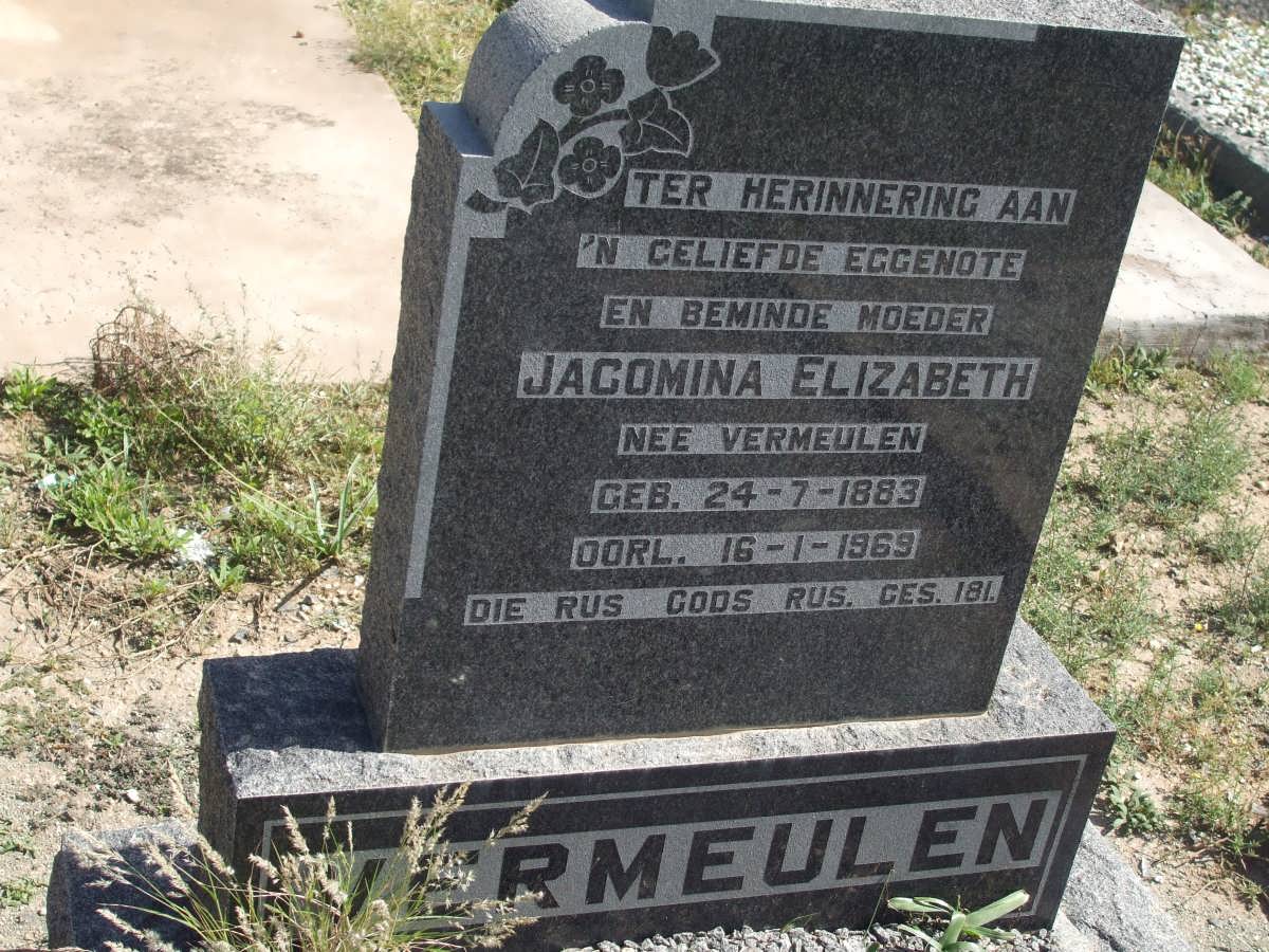 VERMEULEN Jacomina Elizabeth nee VERMEULEN 1883-1969