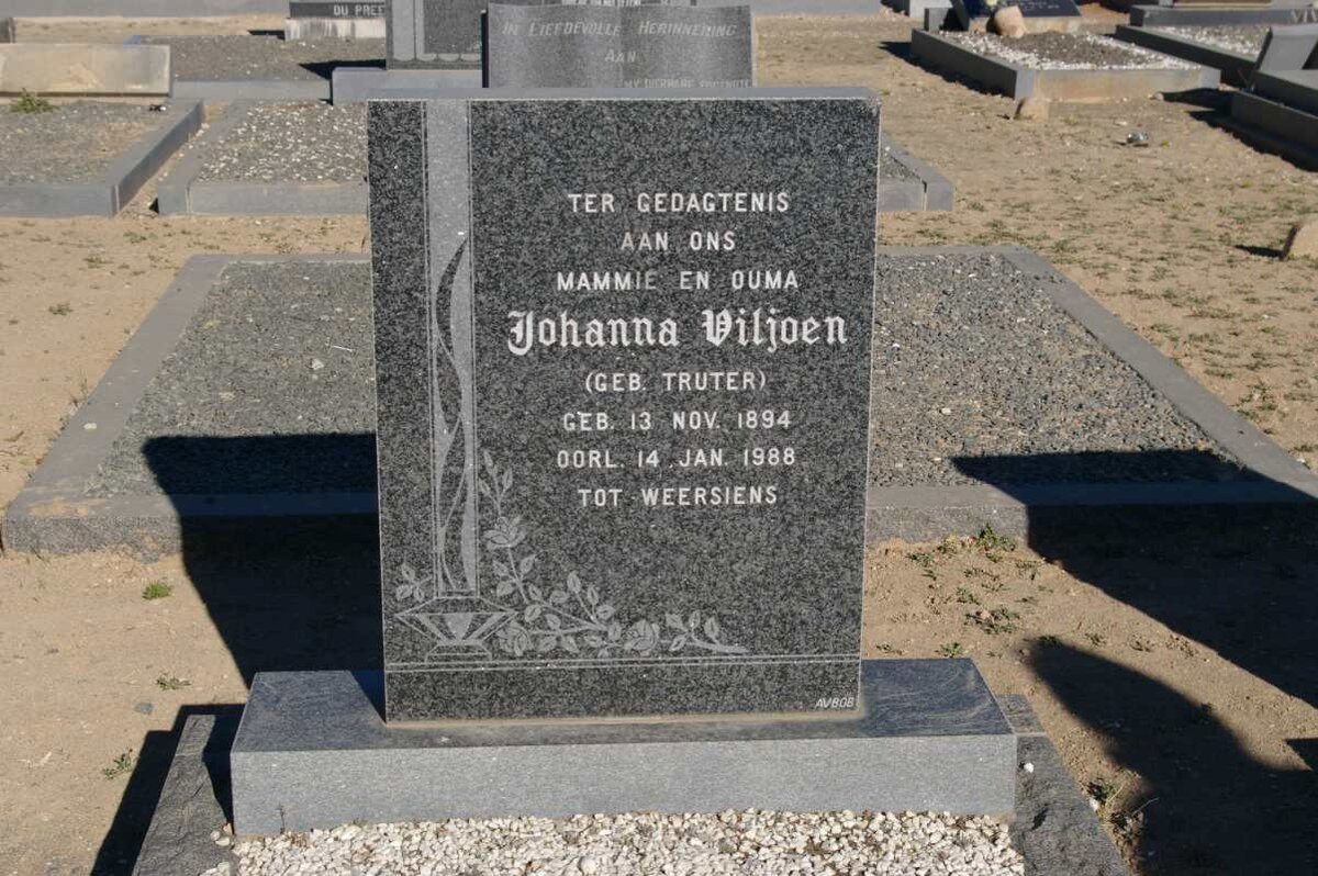 VILJOEN Johanna nee TRUTER 1894-1988