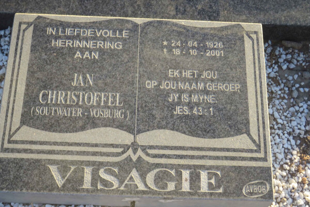 VISAGIE Jan Christoffel 1926-2001