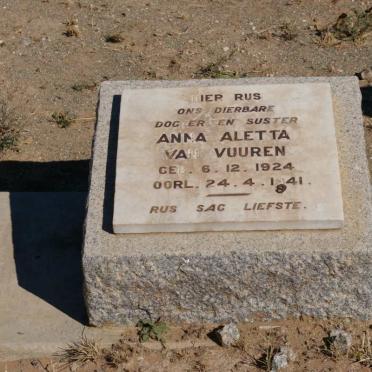 VUUREN Anna Aletta, van 1924-1941