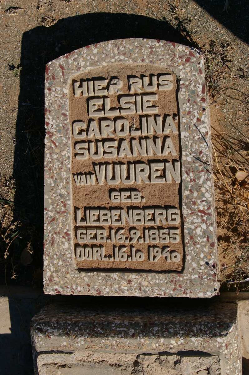 VUUREN Elsie Carolina Susanna, van nee LIEBENBERG 1855-1940