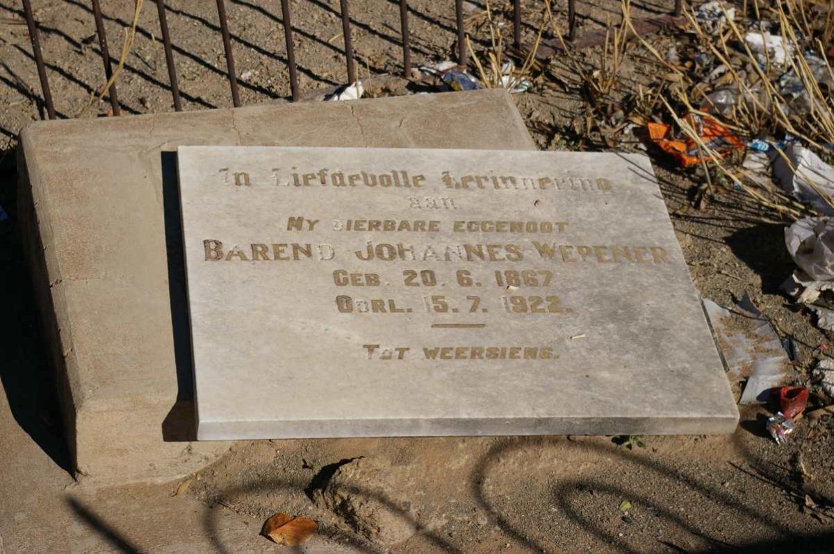 WEPENER Barend Johannes 1867-1922