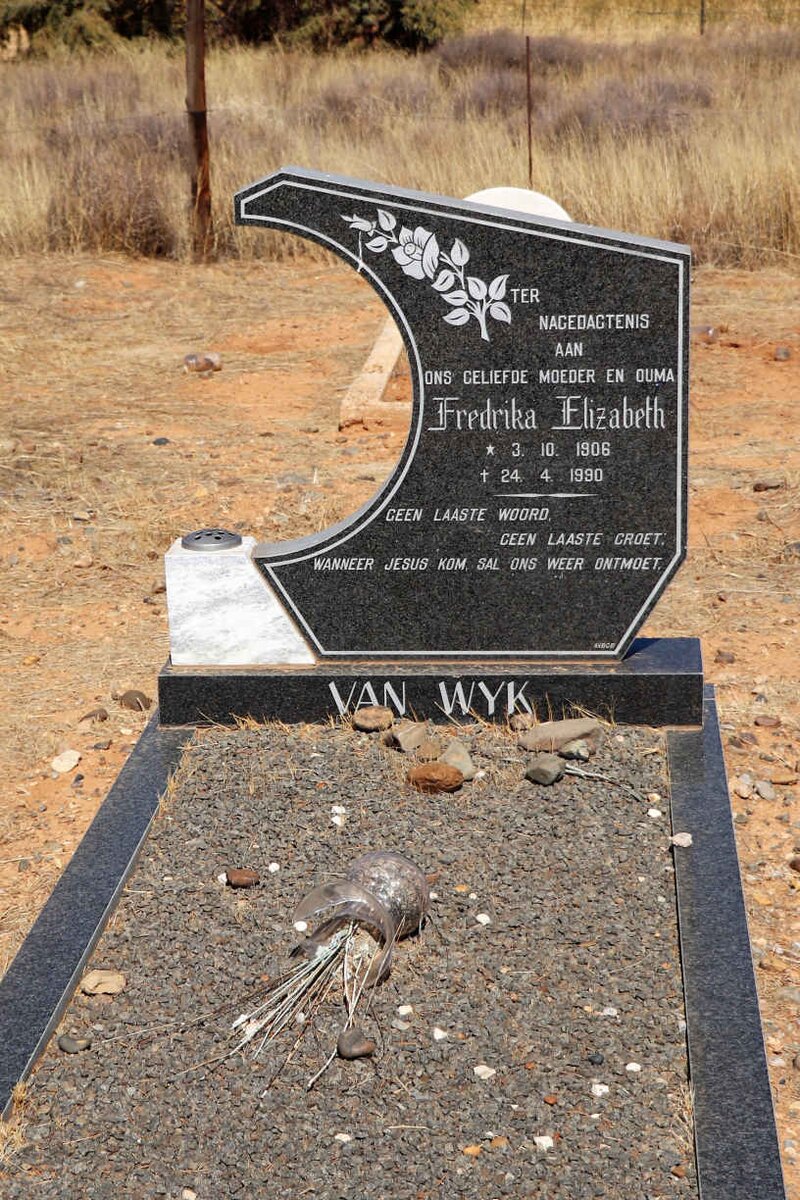 WYK Fredrika Elizabeth, van 1906-1990