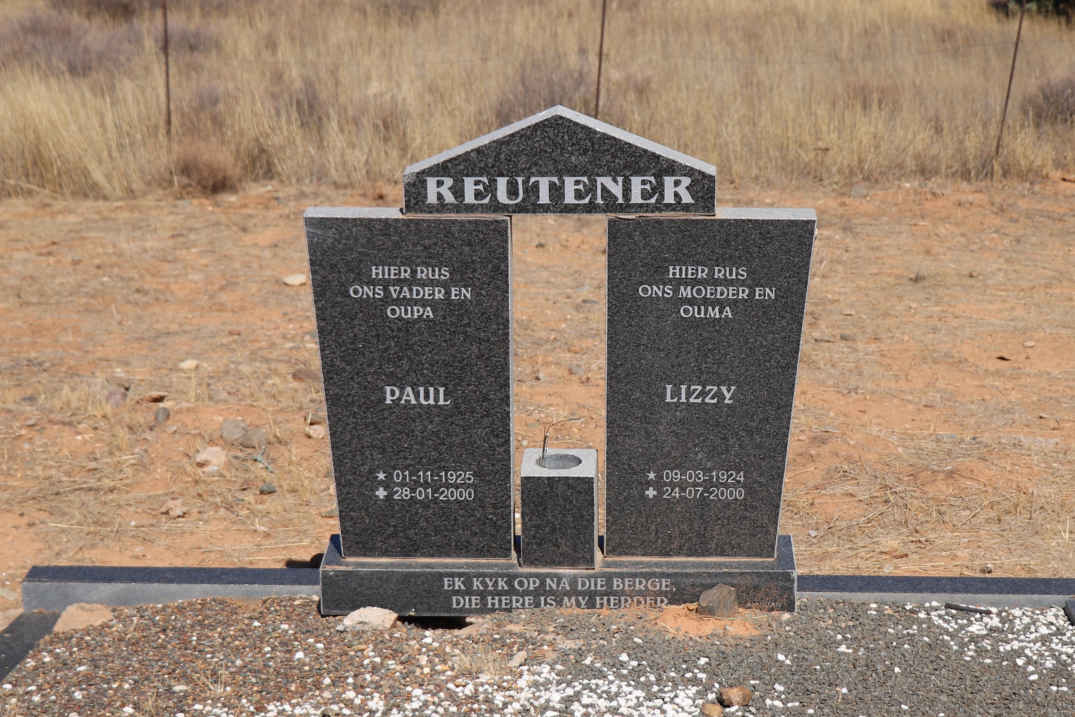 REUTENER Paul 1925-2000 &amp; Lizzy 1924-2000
