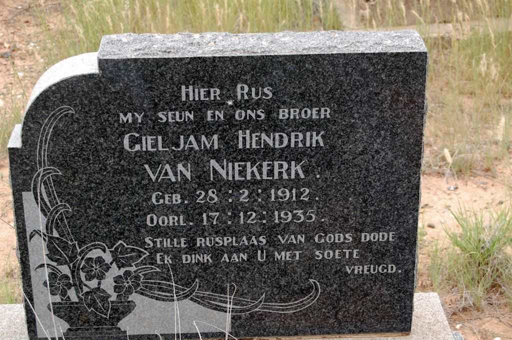 NIEKERK Gieljam Hendrik, van 1912-1935