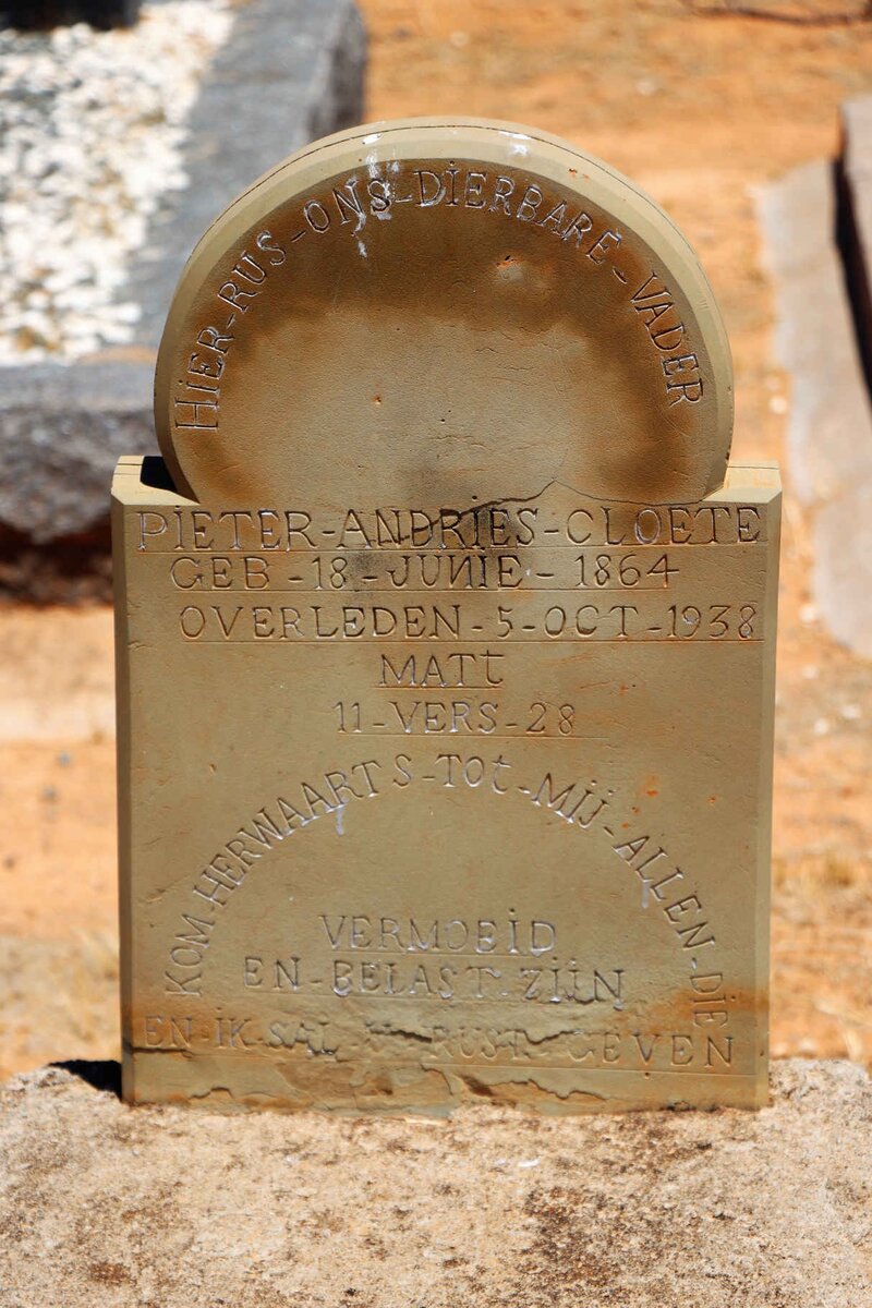 CLOETE Pieter Andries 1864-1938