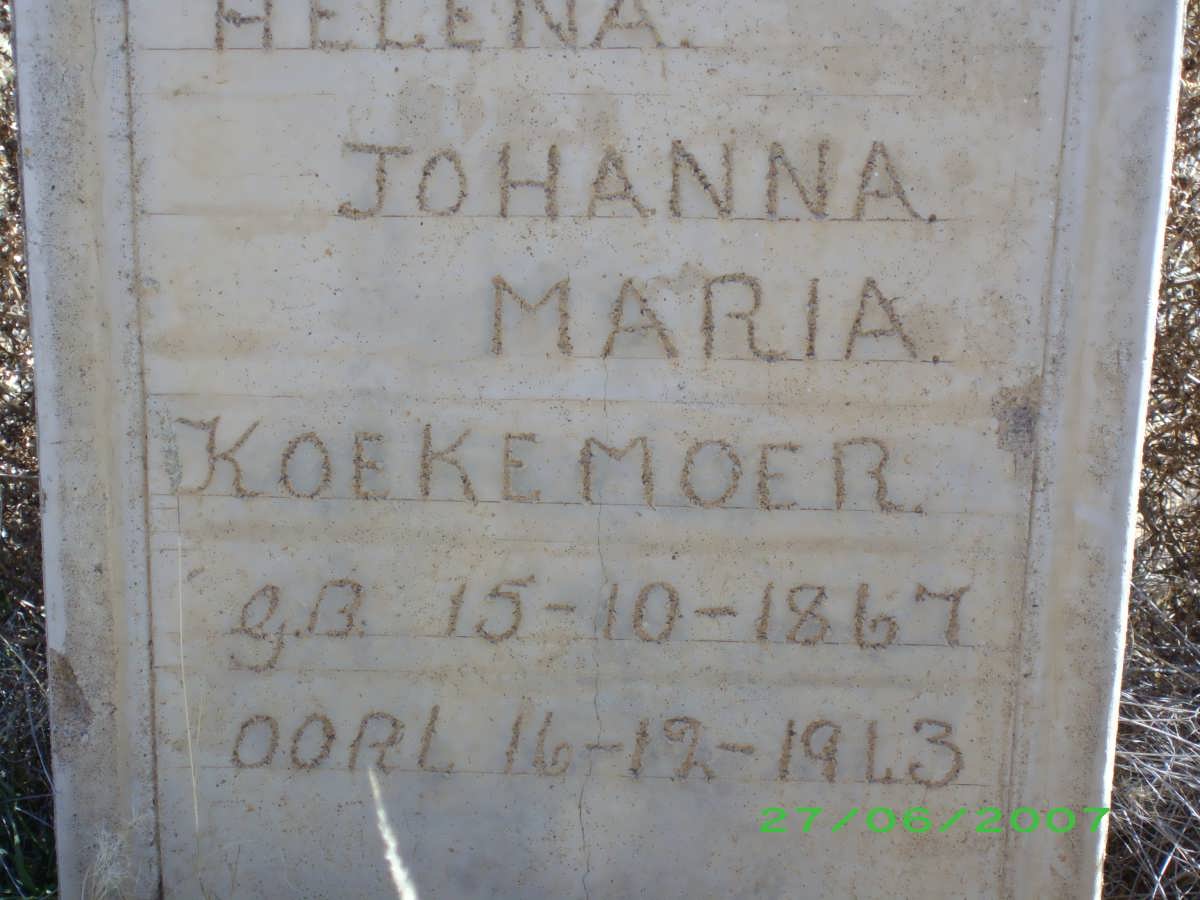 KOEKEMOER Johanna Maria 1867-1943