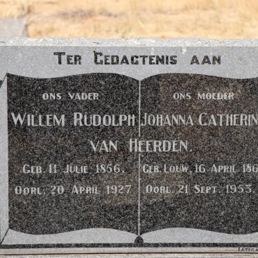 HEERDEN Willem Rudolph, van 1856-1927 &amp; Johanna Catherina LOUW 1862-1953