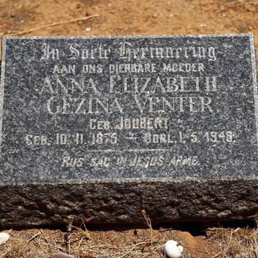 VENTER Anna Elizabeth Gezina nee JOUBERT 1875-1948