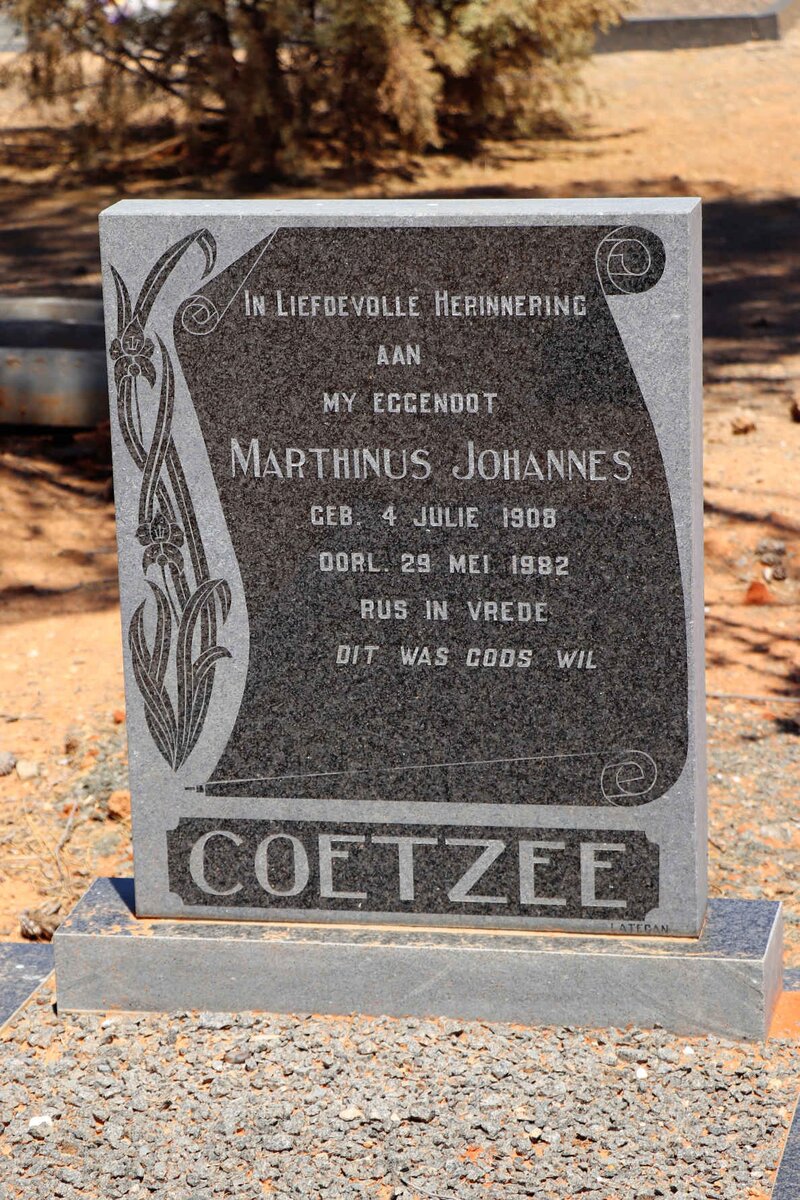 COETZEE Marthinus Johannes 1908-1982