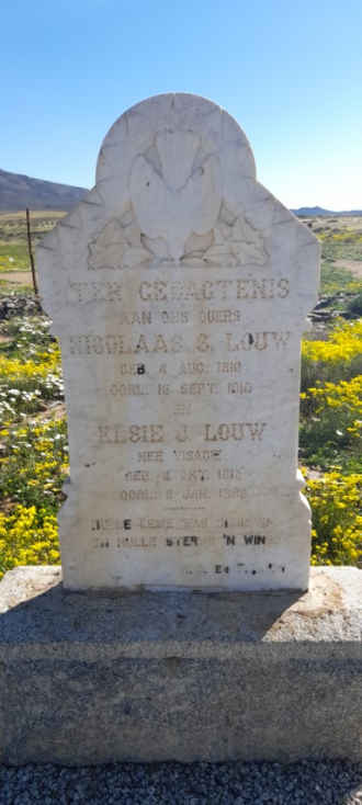 LOUW Nicolaas S. 1810-1910 &amp; Elsie J. VISAGIE 1813-1885