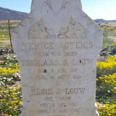 LOUW Nicolaas S. 1810-1910 &amp; Elsie J. VISAGIE 1813-1885