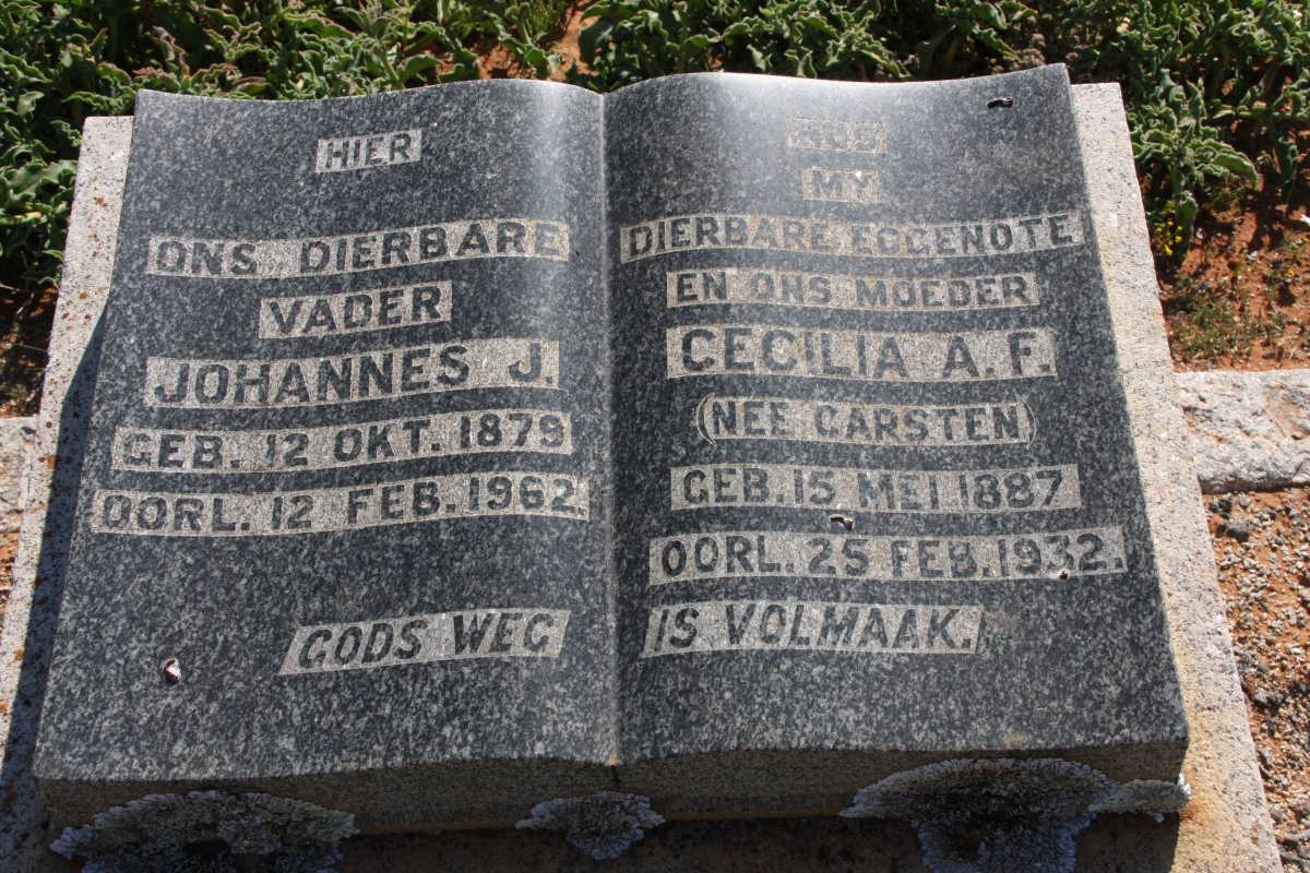 STRAUSS Johannes J. 1879-1962 &amp; Cecilia A.F. CARSTEN 1887-1932