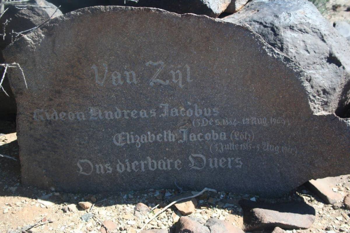 ZYL Gideon Andreas Jacobus, van 1884-1969 &amp; Elizabeth Jacoba LöTZ 1885-191?