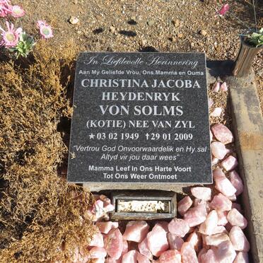 SOLMS Christina Jacoba Heydenryk, von nee VAN ZYL 1949-2009