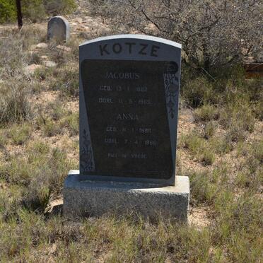 KOTZE Jacobus 1882-1969 &amp; Anna 1886-1966