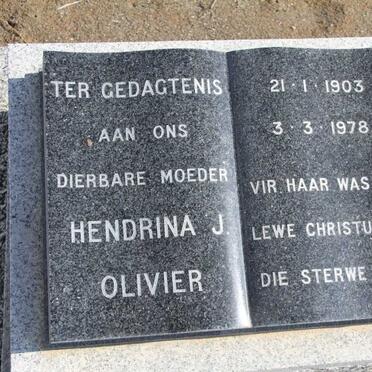 OLIVIER Hendrina J. 1903-1978