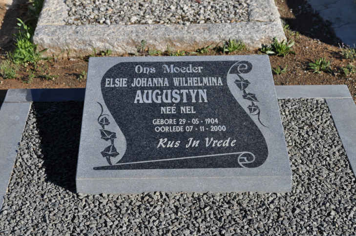 AUGUSTYN Elsie Johanna Wilhelmina nee NEL 1904-2000