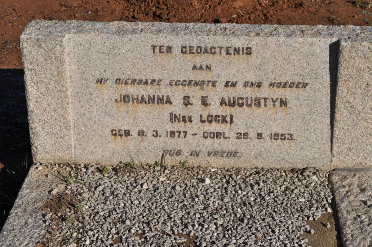 AUGUSTYN Johanna S.E. nee LOCK 1877-1953
