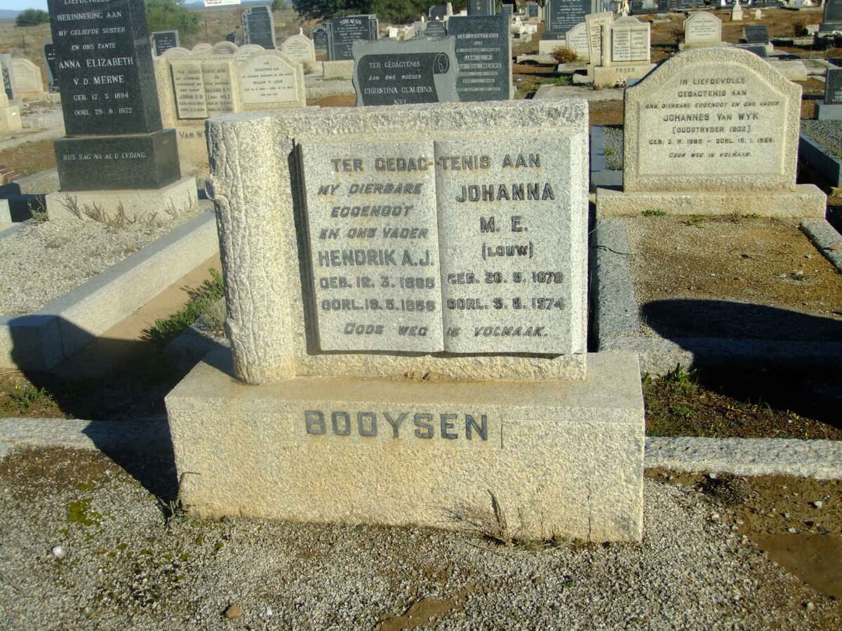 BOOYSEN Hendrik A.J. 1886-1958 &amp; Johanna M.E. LOUW 1878-1974
