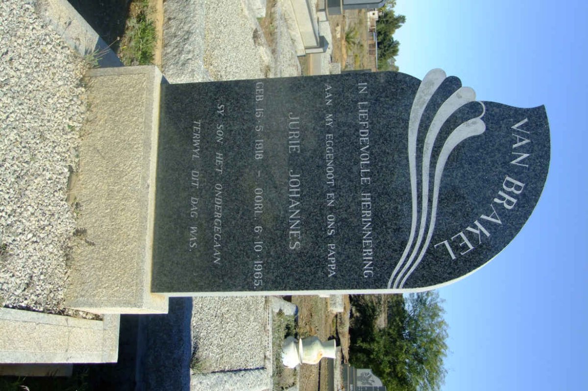 BRAKEL Jurie Johannes, van 1918-1965