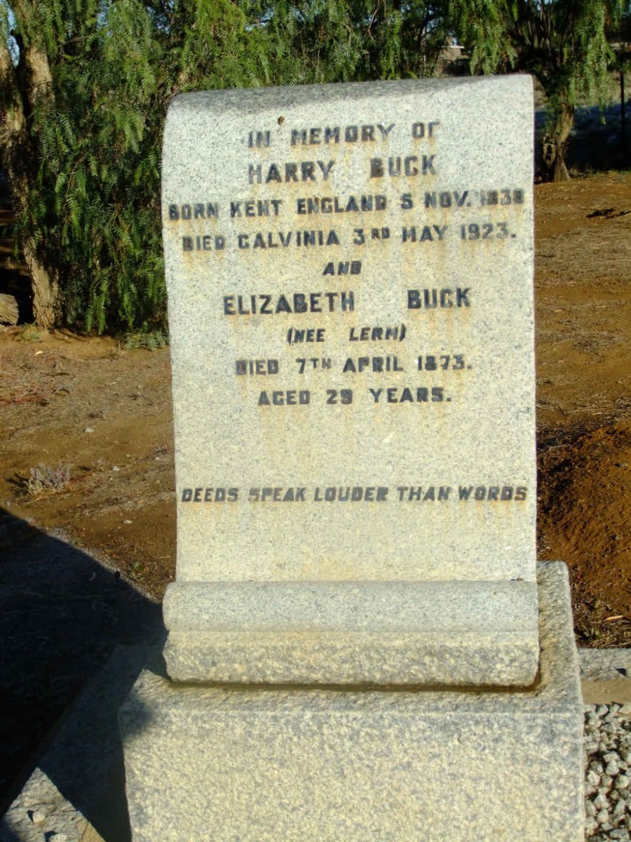 BUCK Harry 1838-1923 &amp; Elizabeth Lerm -1873