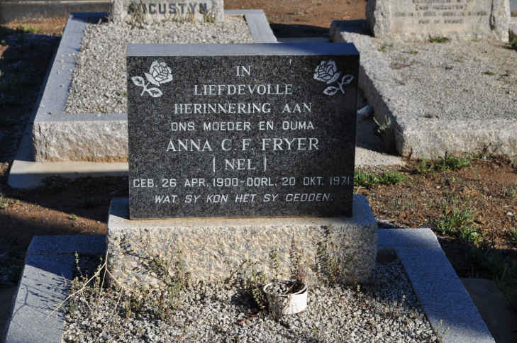 FRYER Anna C.F. nee NEL 1900-1971