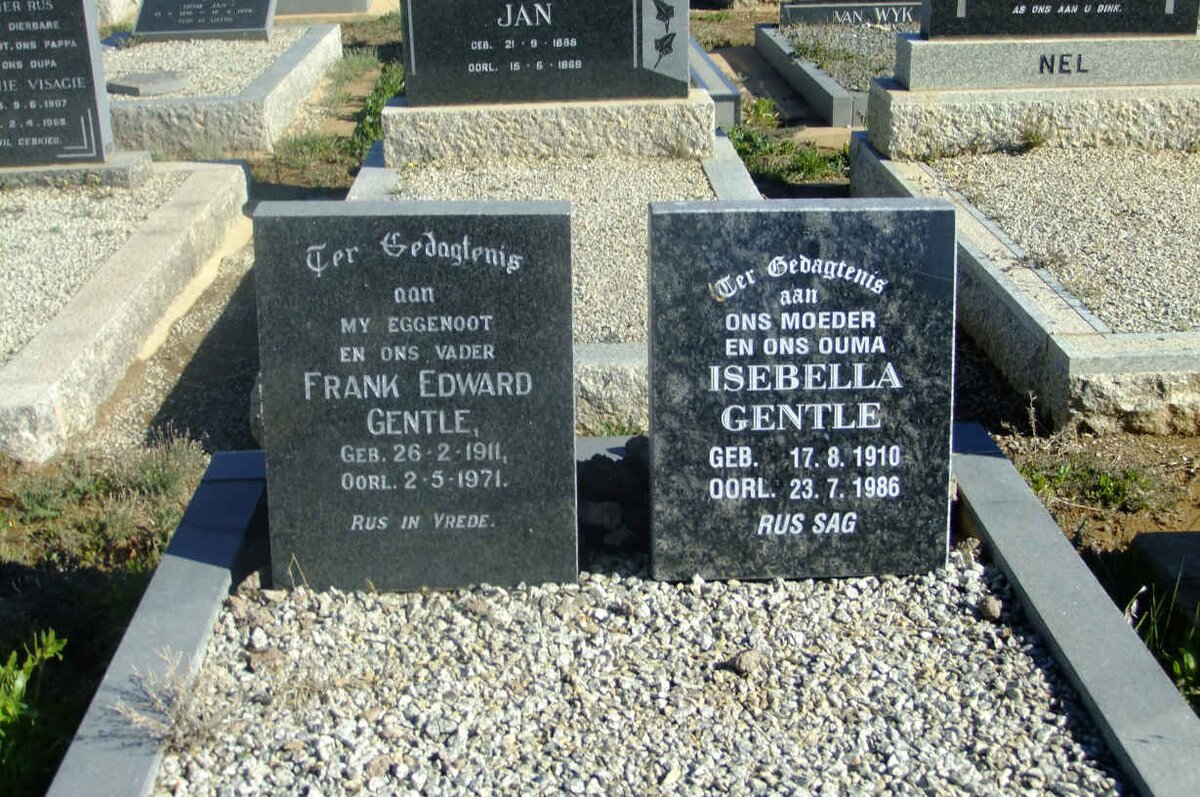 GENTLE Frank Edward 1911-1971 &amp; Isebella 1910-1986