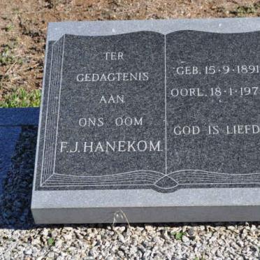 HANEKOM F.J. 1891-1975