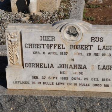 LAURIE Christoffel Robert 1857-1943 &amp; Cornelia Johanna S. WIESE 1865-1954