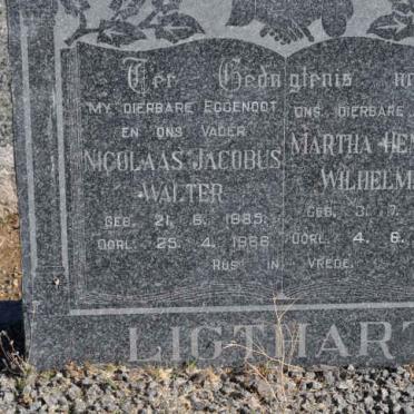 LIGTHART Nicolaas Johannes Walter 188?-1966 &amp; Martha Hendrika Wilhelmina 1884-1973