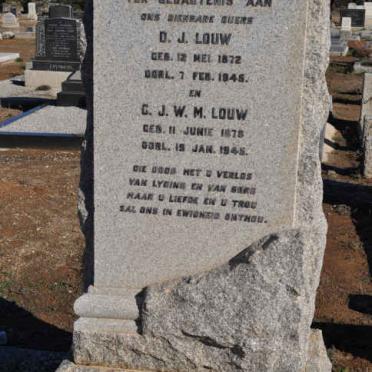 LOUW G.J.W.M. 187?-1945 &amp; D.J. 1872-1945