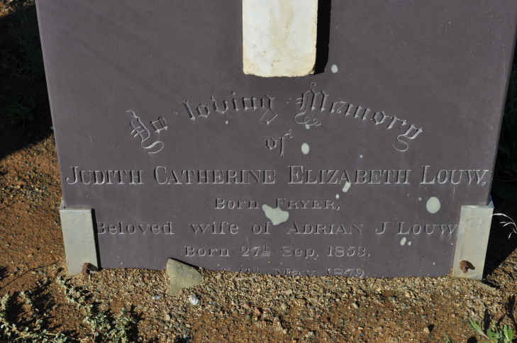 LOUW Judith Catherine Elizabeth nee FRYER 1853-1879