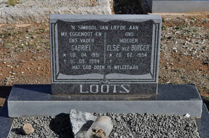 LOOTS Gabriel 1951-1994 &amp; Elsie BURGER 1954-