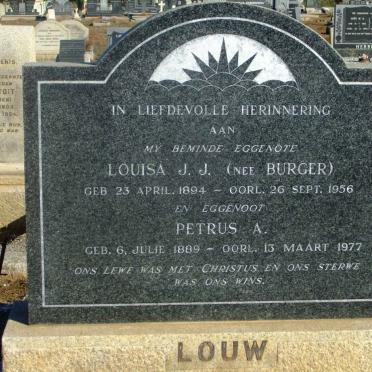 LOUW Petrus A. 1889-1977 &amp; Louisa J.J. BURGER 1894-1956