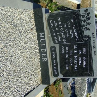 MULDER W.R.J.G. 1912-1980 &amp; M.S. LOUW 1925-