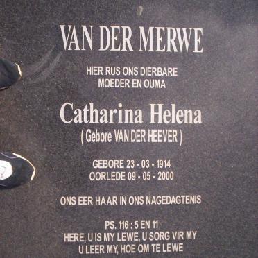 MERWE Catharina Helena, van der nee VAN DER HEEVER 1914-2000