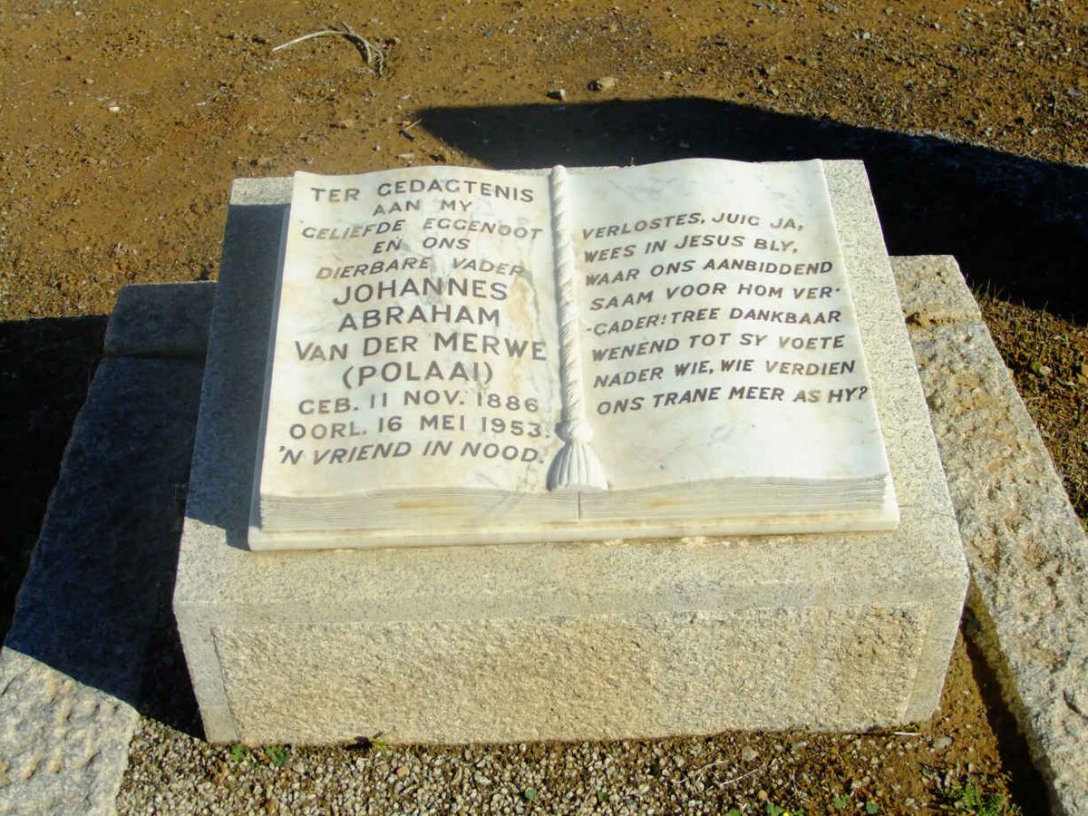 MERWE Johannes Abraham, van der 1886-1953