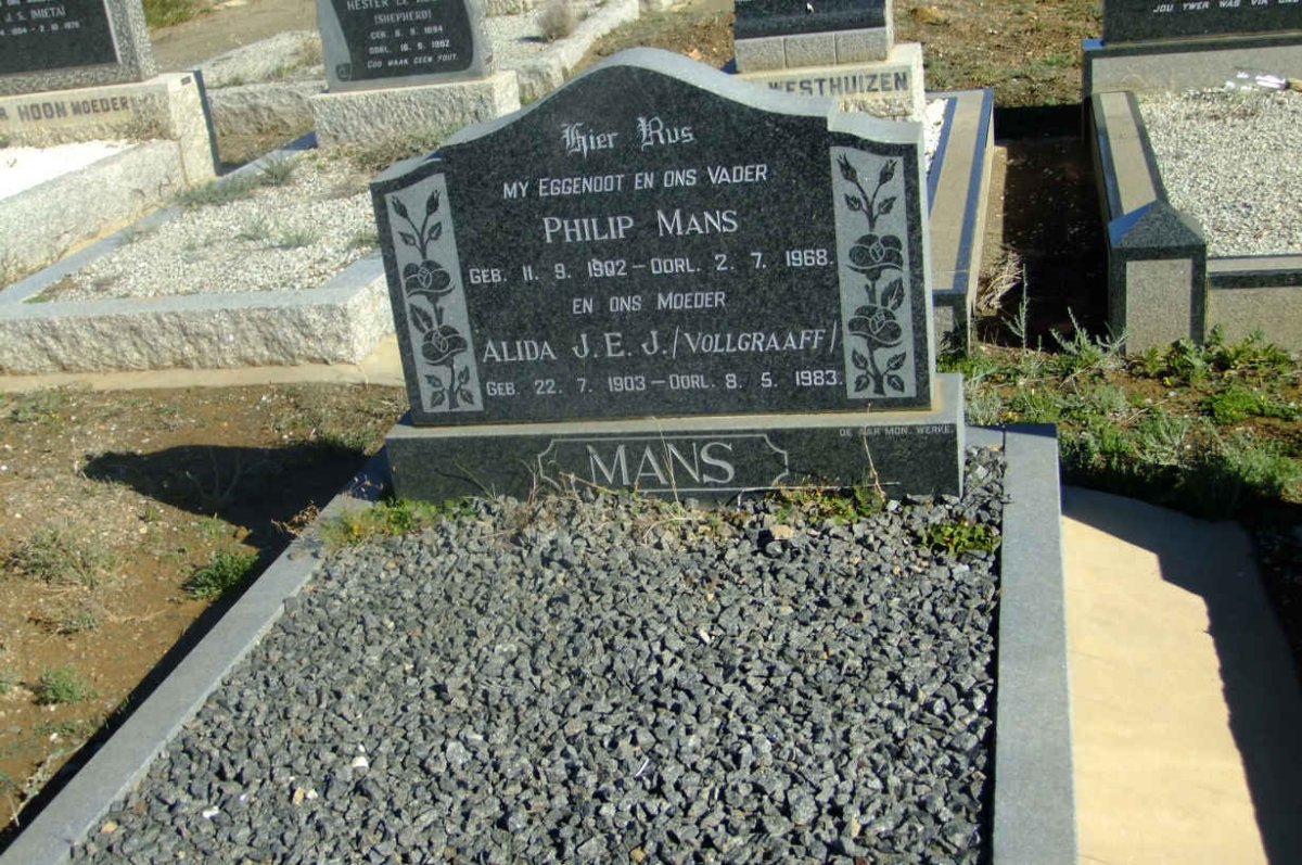 MANS Philip 1902-1968 &amp; Alida J.E.J. VOLLGRAAFF 1903-1983