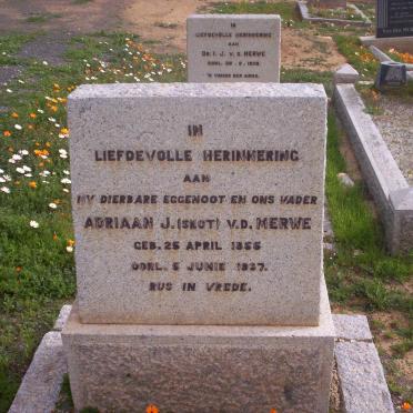MERWE Adriaan J., van der 1855-1937 :: VAN DER MERWE Johanna S. 1867-1944