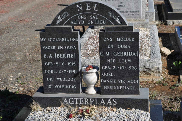 NEL E.A. 1915-1991 &amp; G.M. LOUW 1926-