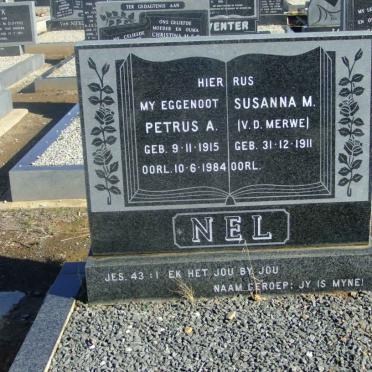 NEL Petrus A. 1915-1984 &amp; Susanna M. V.D. MERWE 1911-