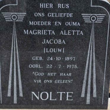 NOLTE Magrieta Aletta Jacoba nee LOUW 1897-1975