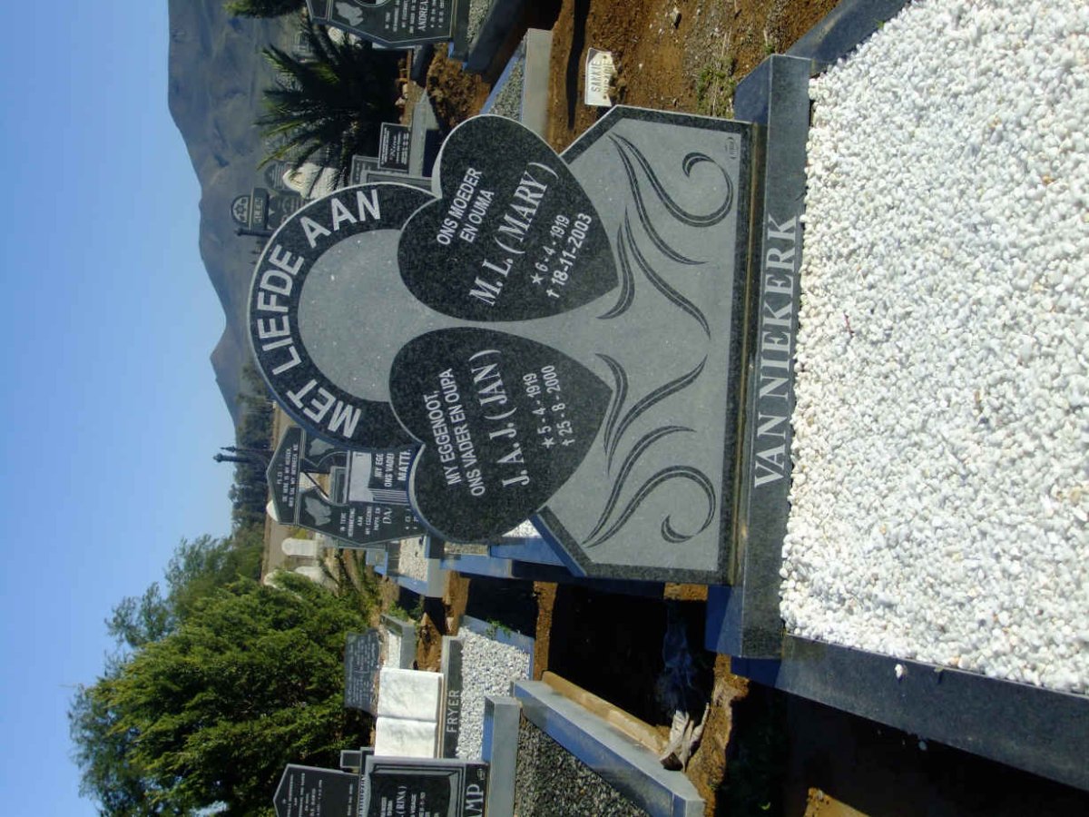 NIEKERK J.A.J., van 1919-2000 &amp; M.L. 1919-2003