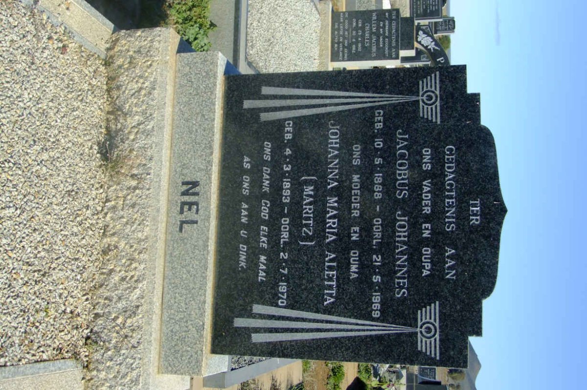 NEL Jacobus Johannes 1888-1969 &amp; Johanna Maria Aletta MARITZ 1893-1970
