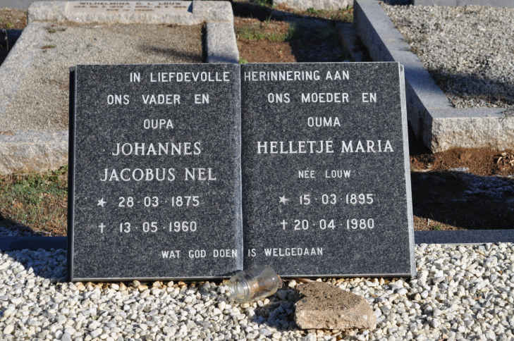 NEL Johannes Jacobus 1875-1960 &amp; Helletje Maria LOUW 1895-1980