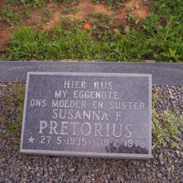 PRETORIUS Susanna F. 1935-1978