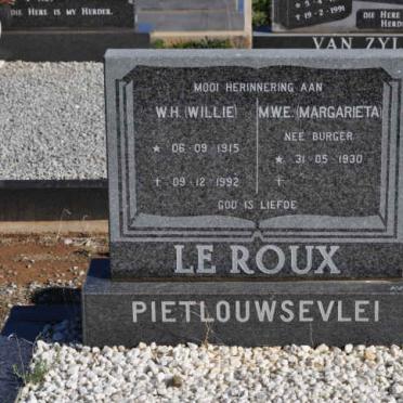 ROUX W.H., le 1915-1992 &amp; M.W.E. BURGER 1930-
