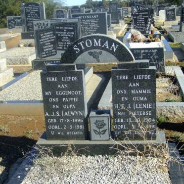 STOMAN A.J.S. 1896-1981 &amp; H.E.J. PIETERSE 1904-1991