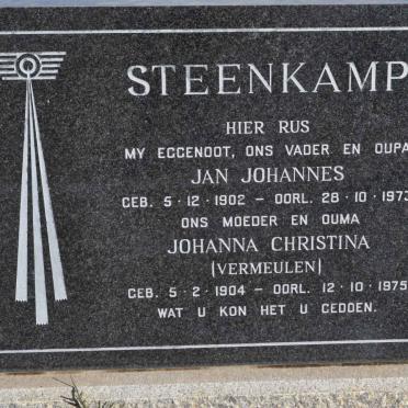 STEENKAMP Jan Johannes 1902-1973 &amp; Johanna Christina VERMEULEN 1904-1975